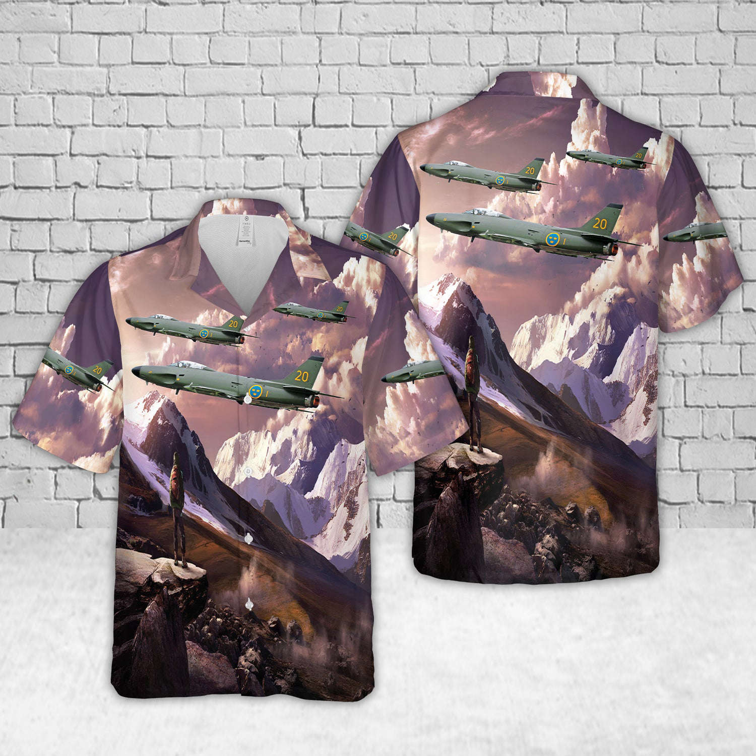 Swedish Air Force Saab J32D Lansen Hawaiian Shirt Gift for Men Dad Father Gift for Men Dad Father