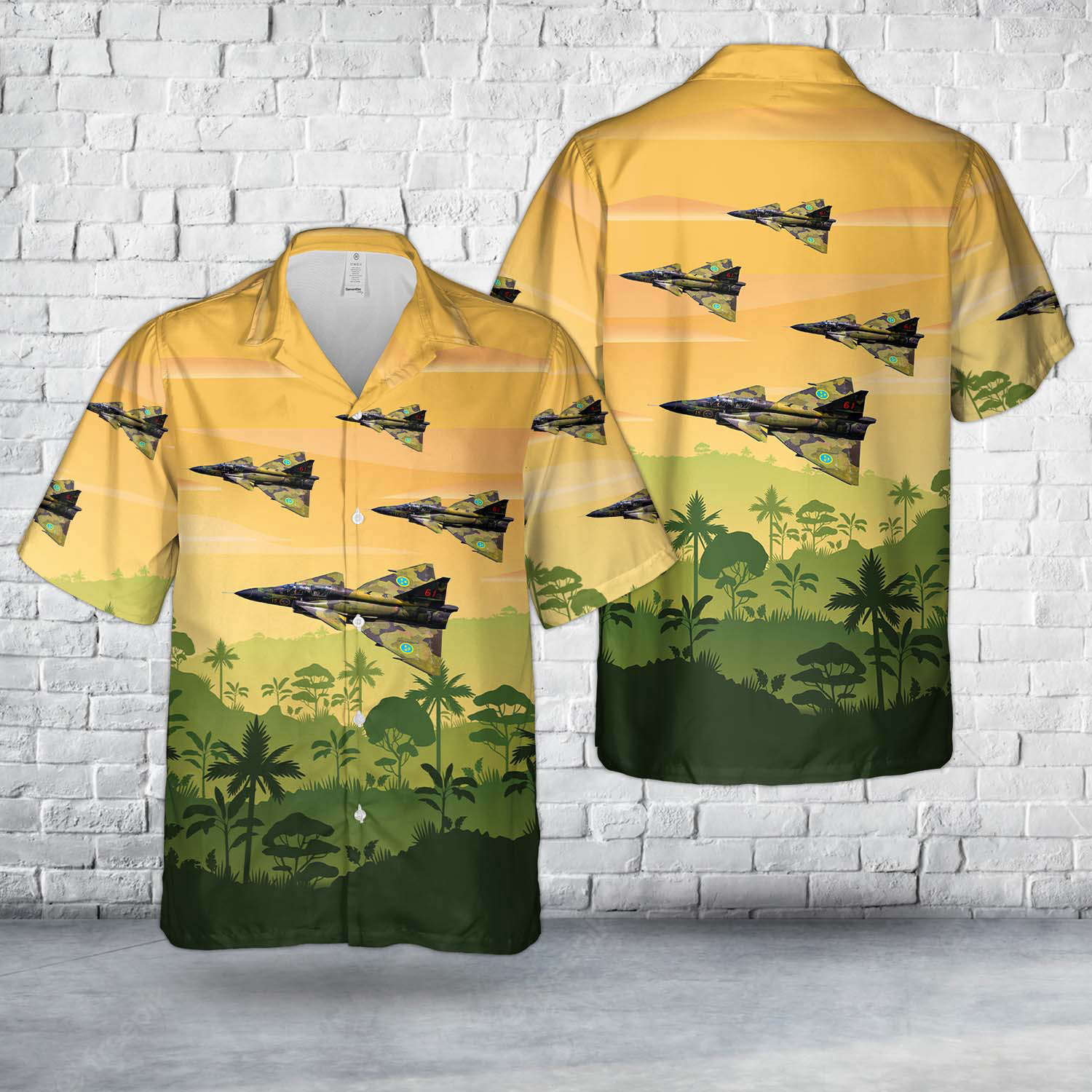 Swedish Air Force Saab Sk37E Viggen Hawaiian Shirt Gift for Men Dad Father Gift for Men Dad Father