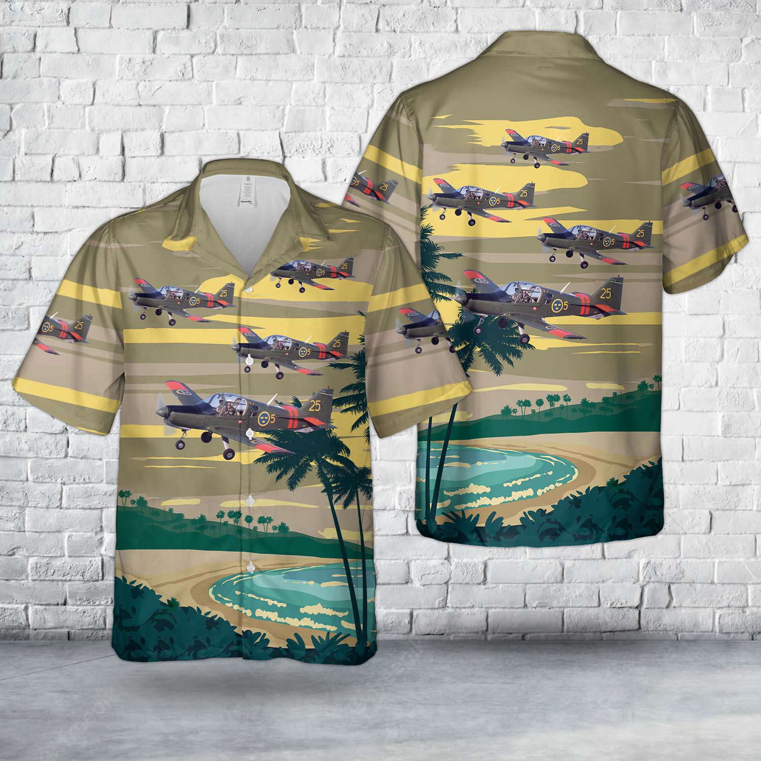 Swedish Air Force Sk61 Scottish Aviation Bulldog Hawaiian Shirt Gift for Men Dad Father Gift for Men Dad Father