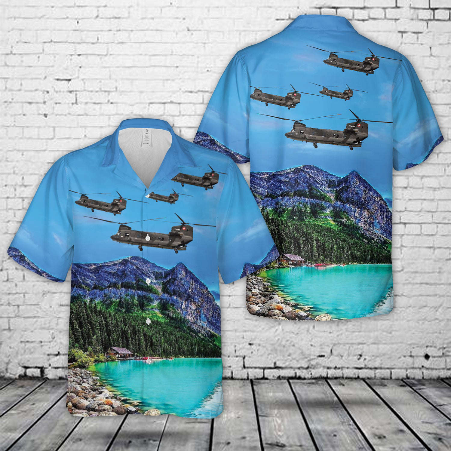 Swiss Air Force Boeing CH-47 Chinook Hawaiian Shirt Gift for Men Dad Father Gift for Men Dad Father