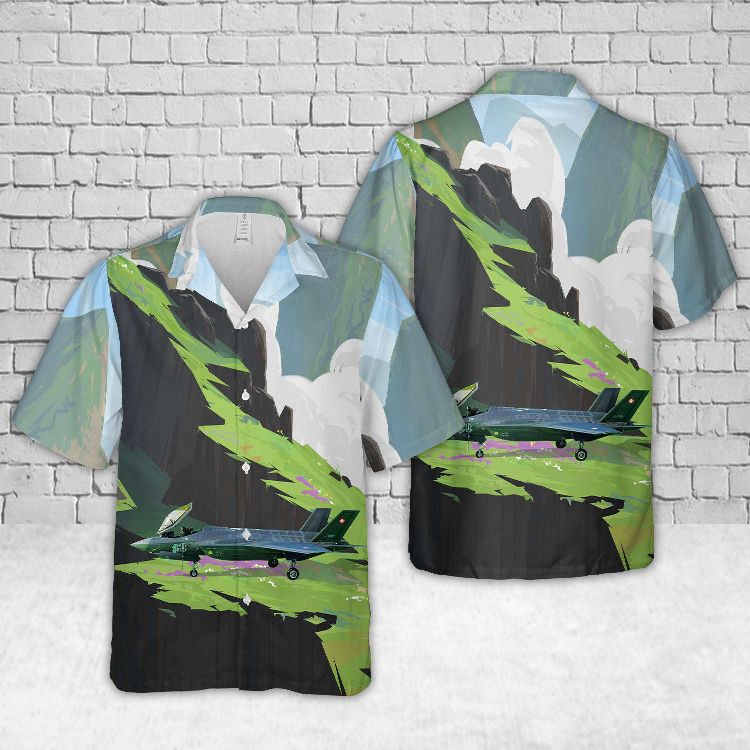 Swiss Air Force F35 Hawaiian Shirt Gift for Men Dad Father Gift for Men Dad Father