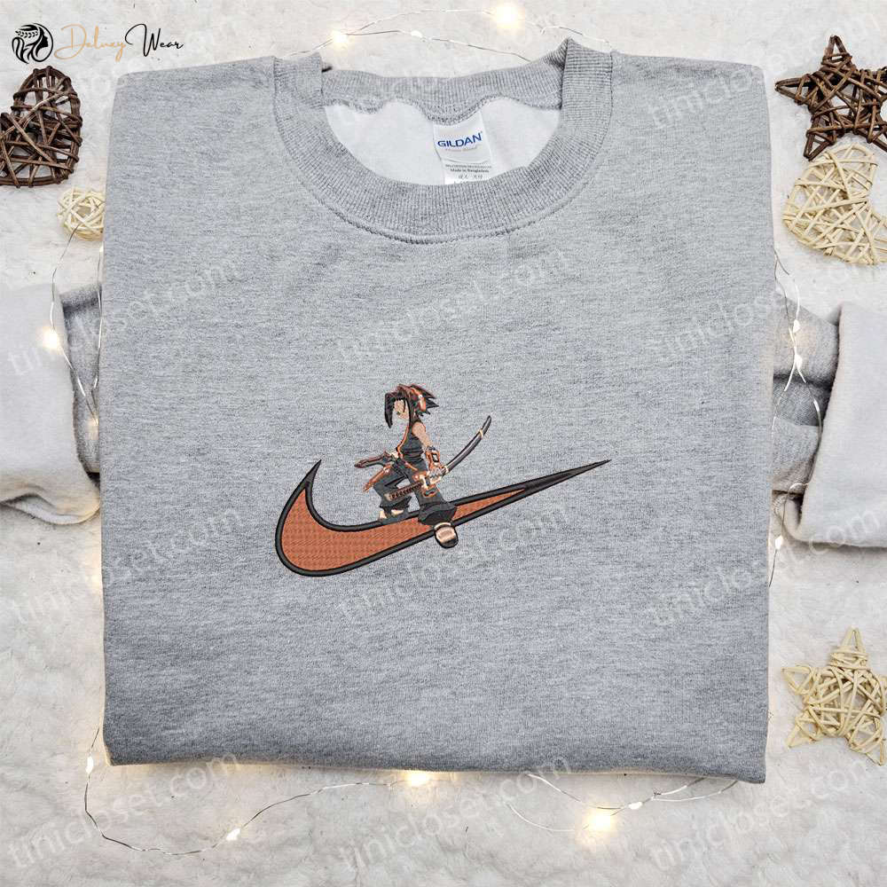 Swoosh Anime x Yoh Asakura Embroidered Sweatshirt Shaman King Shirt: Best Family Gift Ideas