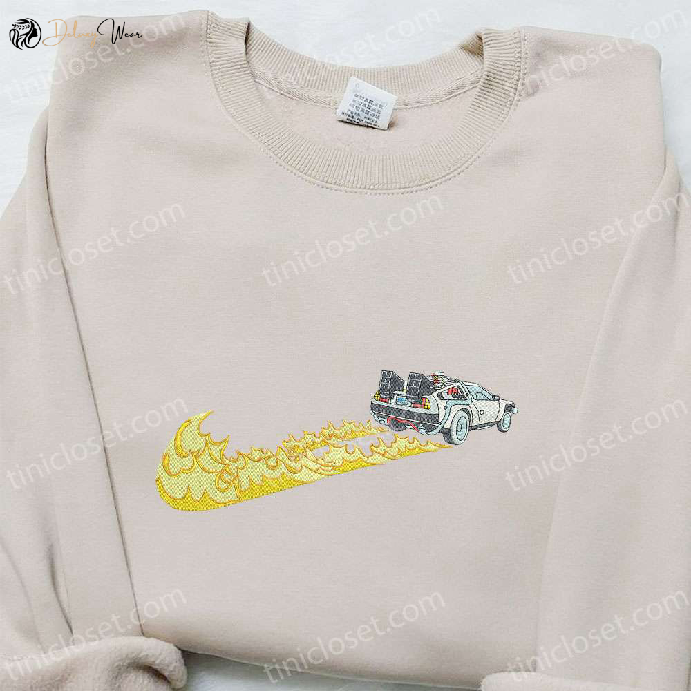 Swoosh x Fire Car Embroidered Hoodie & Transportation Shirt: Custom Embroidered Apparel