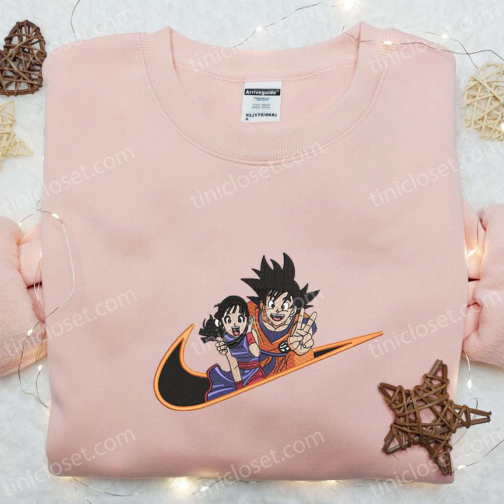 Swoosh x Goku & Chichi Anime Shirt Dragon Ball Hoodie Custom Nike T-shirt