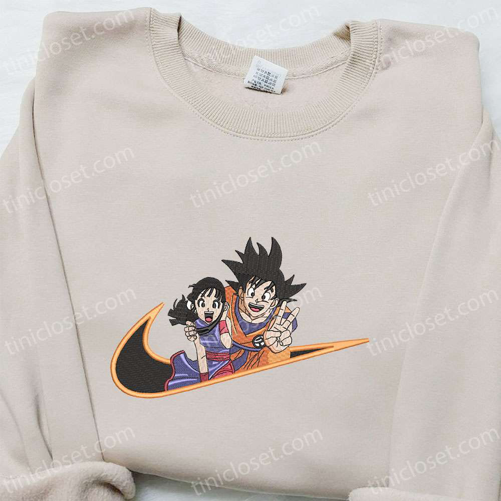 Swoosh x Goku & Chichi Anime Shirt Dragon Ball Hoodie & Custom Nike T-Shirt