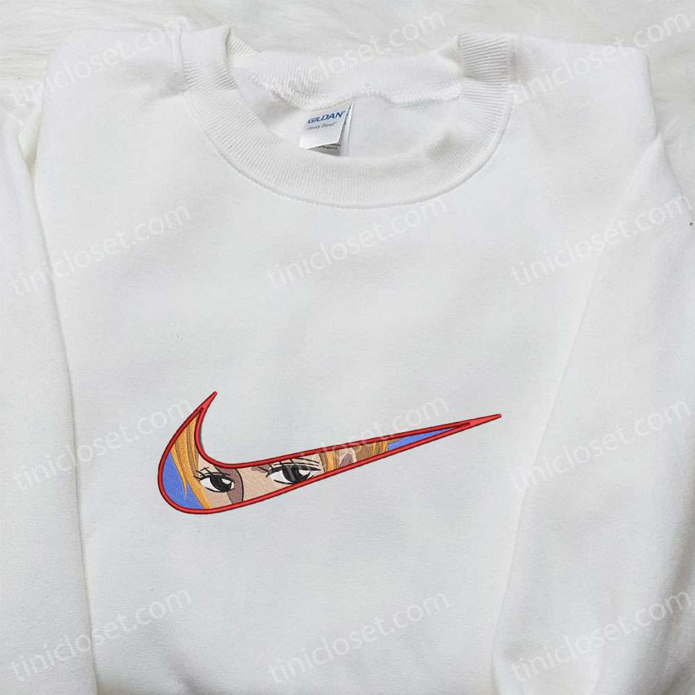 Swoosh x Nami Anime Embroidered Shirt: One Piece Design Perfect Family Gift