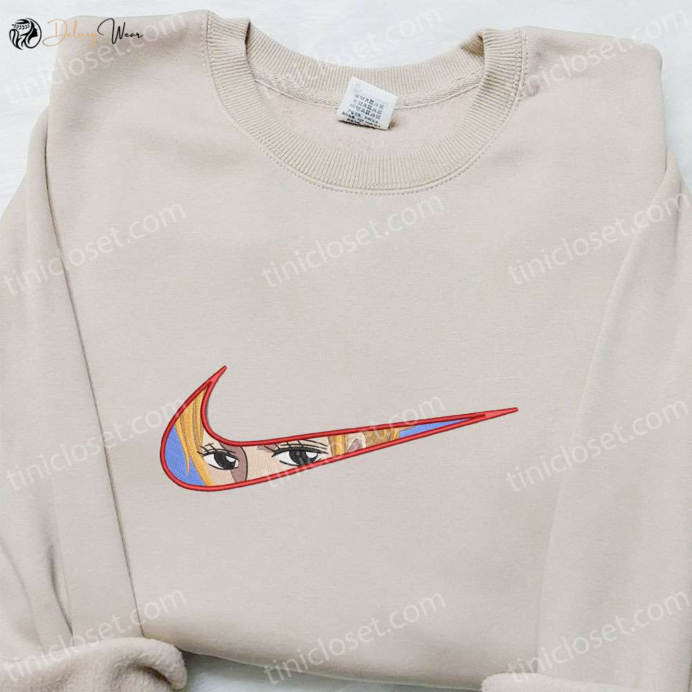 Swoosh x Nami Anime Embroidered Shirt: One Piece Design Perfect Family Gift