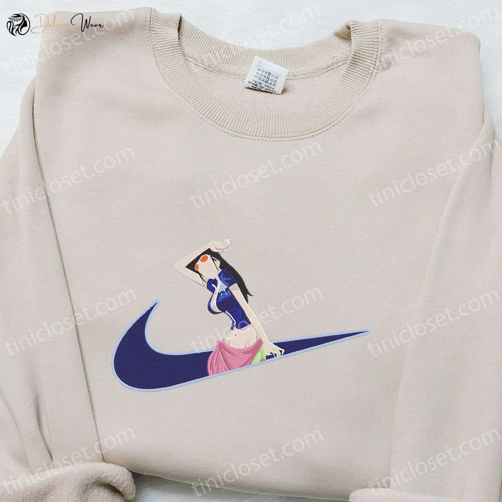 Swoosh x Nico Robin Anime Embroidered Sweatshirt: One Piece Shirt Cool Anime Clothing