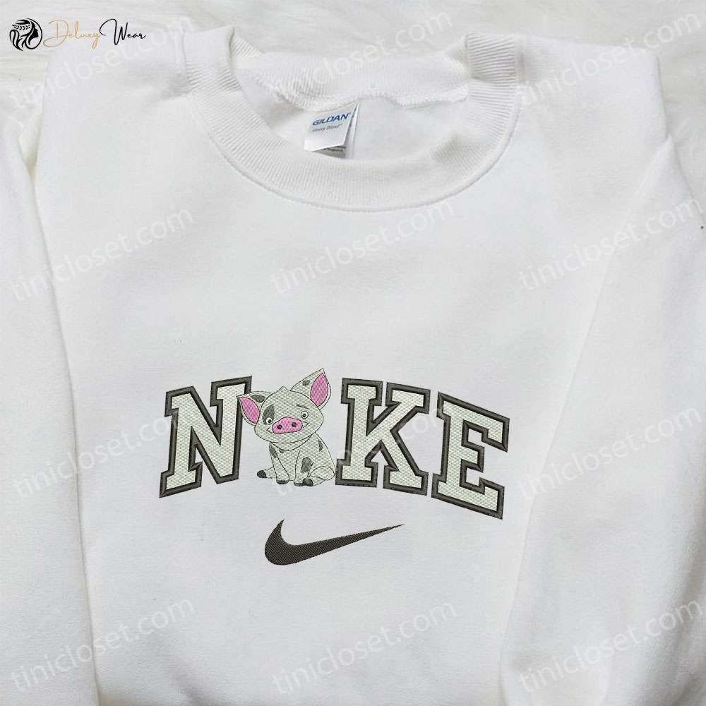 Swoosh x Pig Anime Embroidered Shirt: Animal & Nike Inspired T-shirt