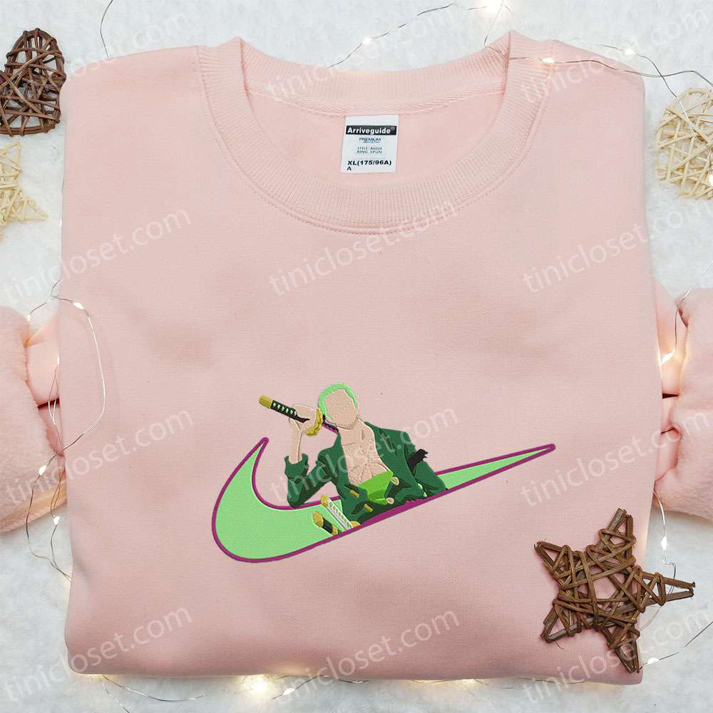 Swoosh x Roronoa Zoro Anime Hoodie: Cool Embroidered Clothing Perfect Family Gift!
