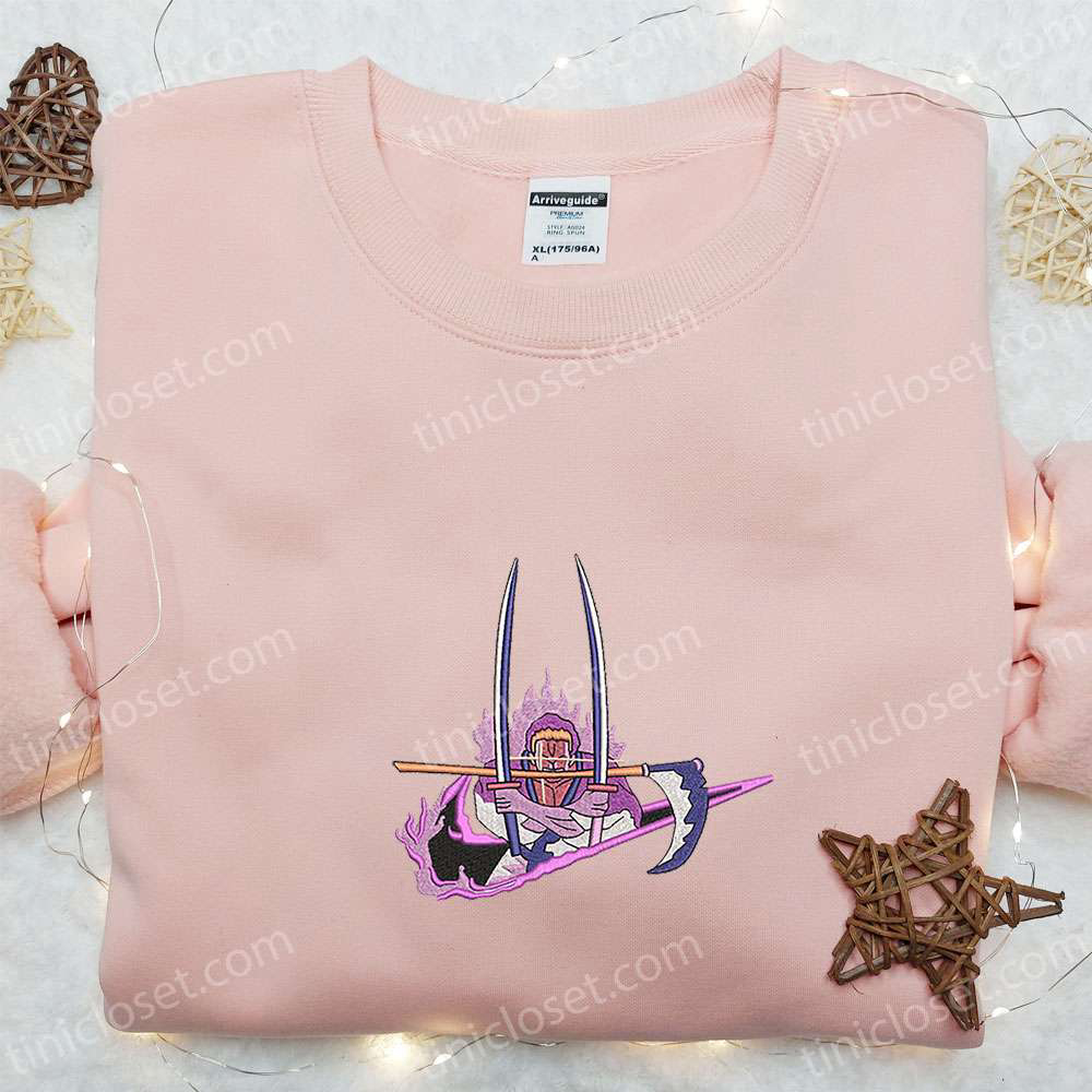 Swoosh x Roronoa Zoro Anime Embroidered Sweatshirt – Nike Inspired Shirt Perfect Birthday Gift for Family