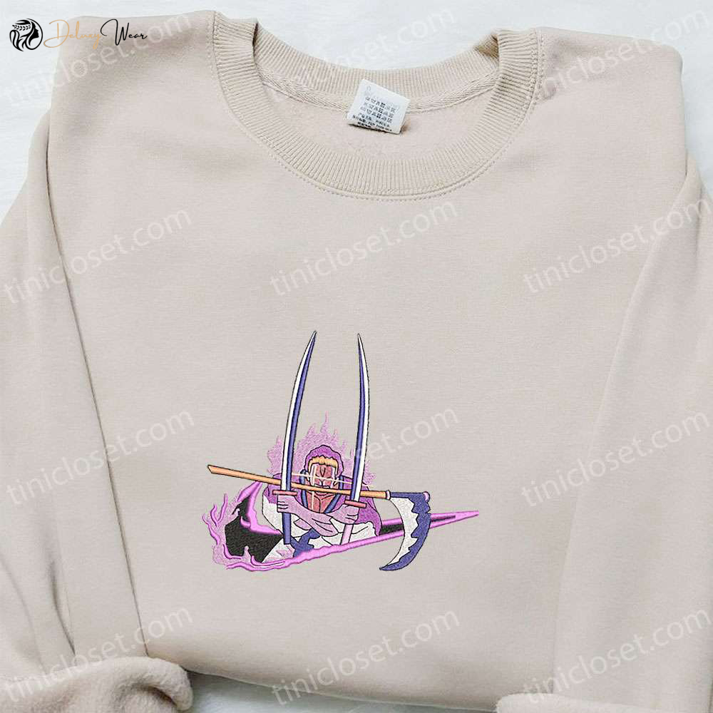 Swoosh x Roronoa Zoro Anime Embroidered Sweatshirt – Nike Inspired Shirt Perfect Birthday Gift for Family