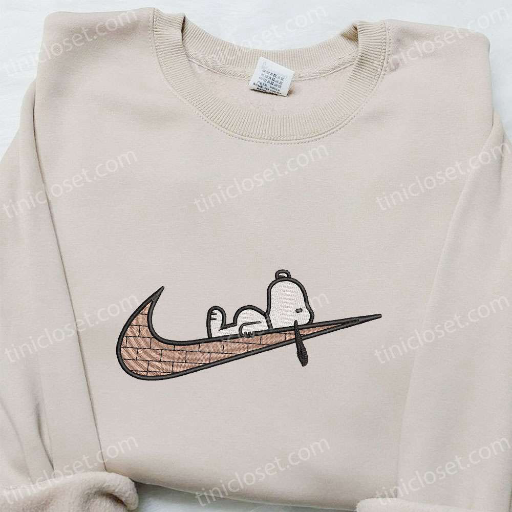 Exclusive Swoosh x Snoopy Embroidered Shirt Disney Hoodie & Custom Nike T-shirt