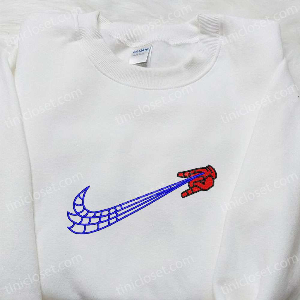 Swoosh x Spider-Man Hand Embroidered Hoodie: Perfect Marvel Cinematic Universe Gift for Family