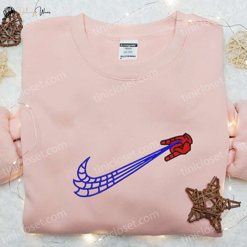 Swoosh x Spider-Man Hand Embroidered Hoodie: Perfect Marvel Cinematic Universe Gift for Family