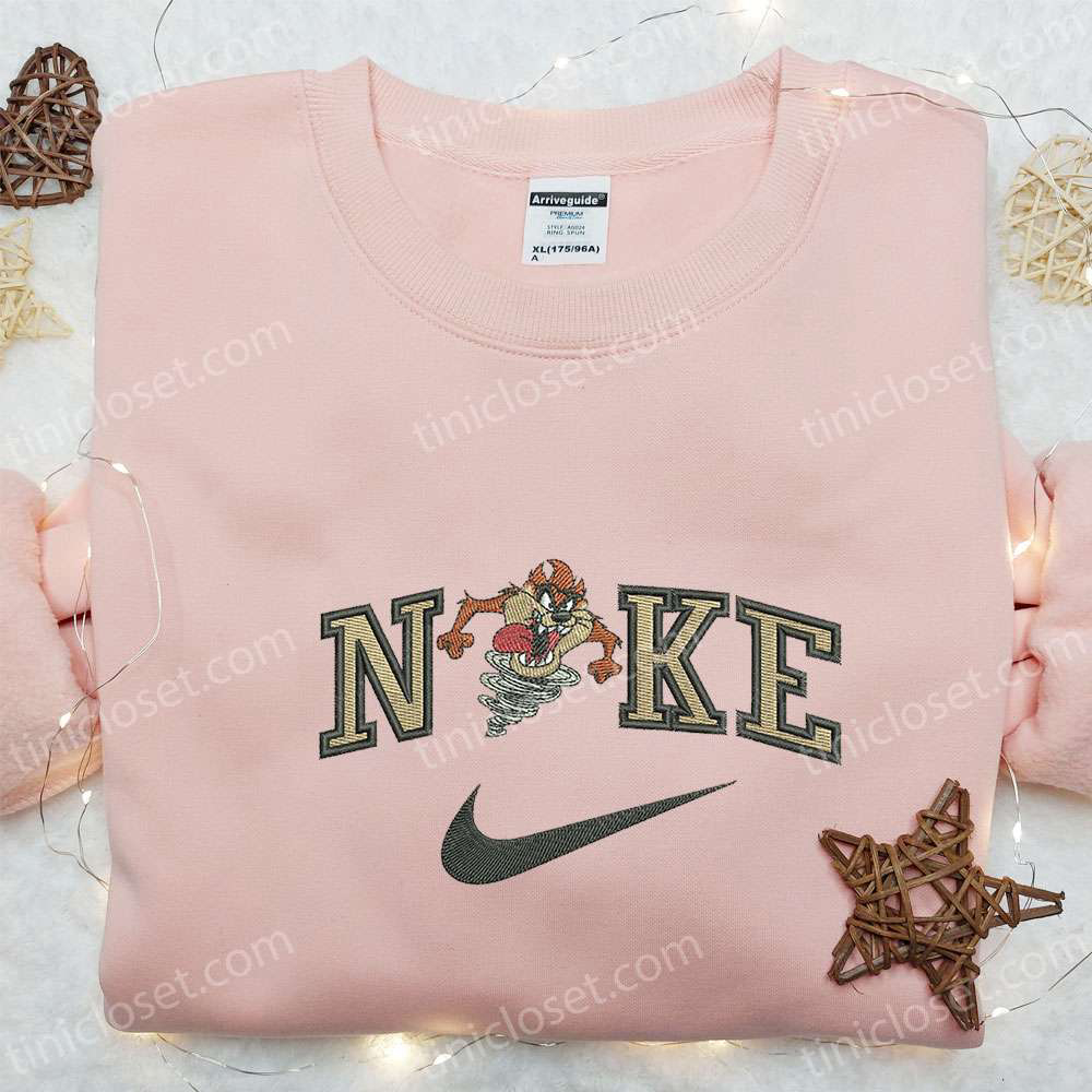 Custom Nike Embroidered T-Shirt: Tasmanian Devil x Nike & Disney Characters Cartoons
