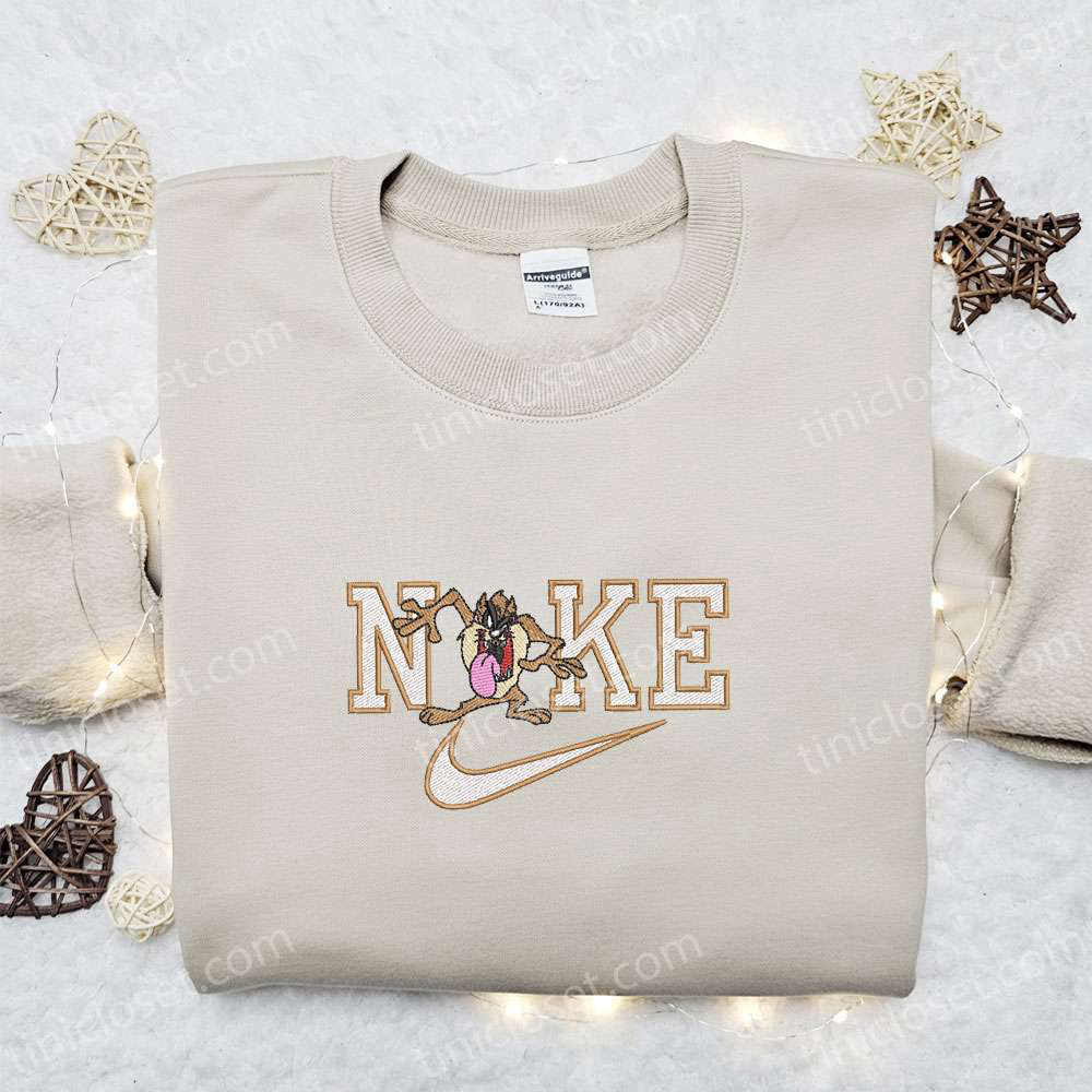 Tasmanian Devil x Nike Cartoon Embroidered Sweatshirt Disney Characters Shirt – Best Family Gift Ideas