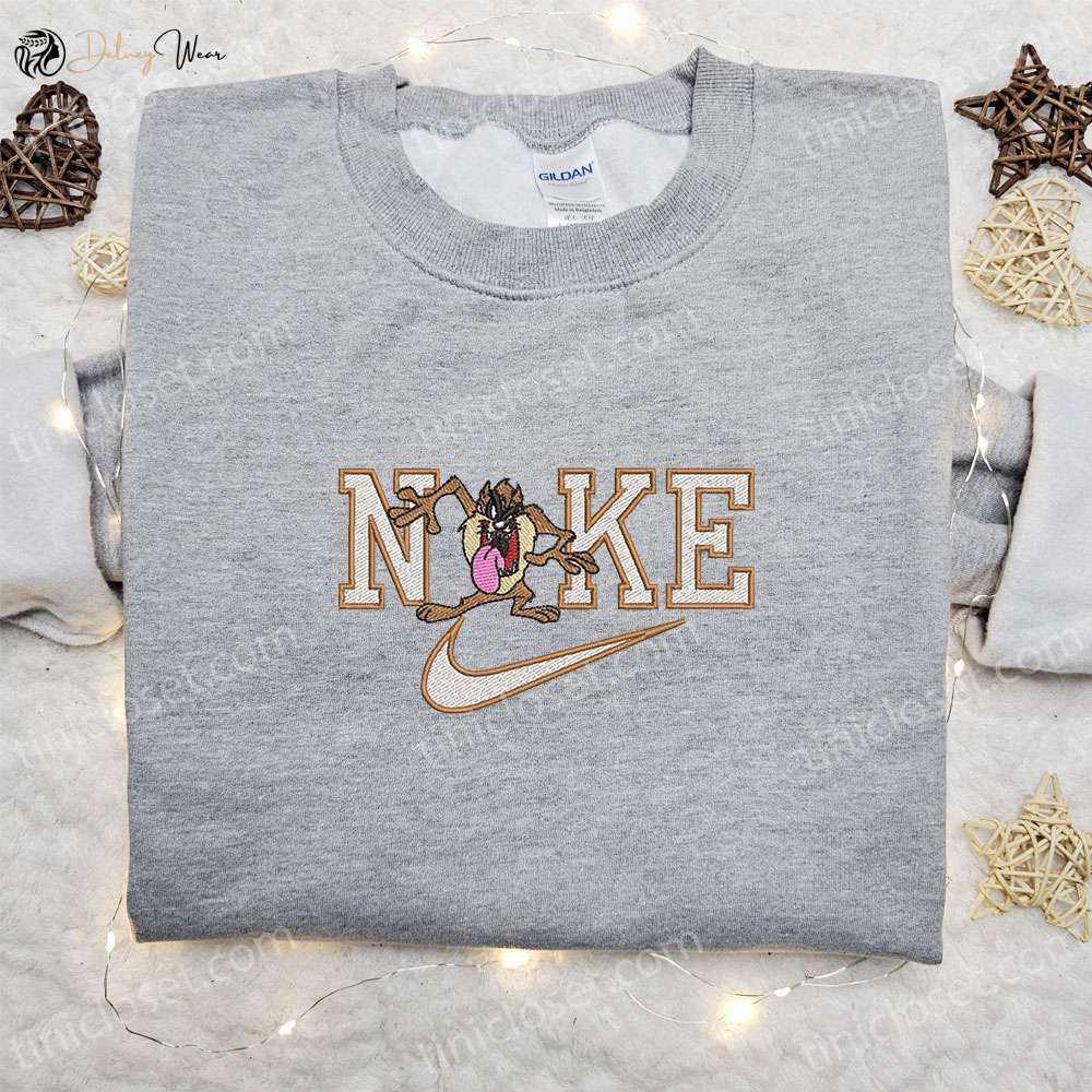 Tasmanian Devil x Nike Cartoon Embroidered Sweatshirt Disney Characters Shirt – Best Family Gift Ideas