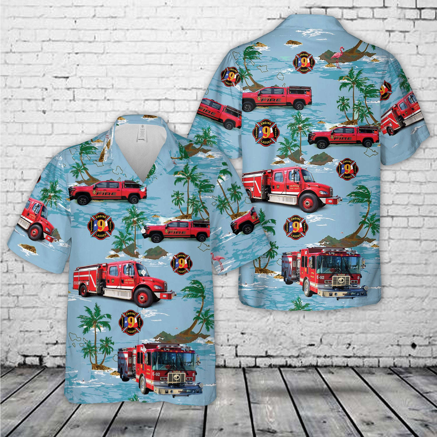 Teague Volunteer Fire Department, Texas Hawaiian Shirt Gift for Men Dad Father Gift for Men Dad Father