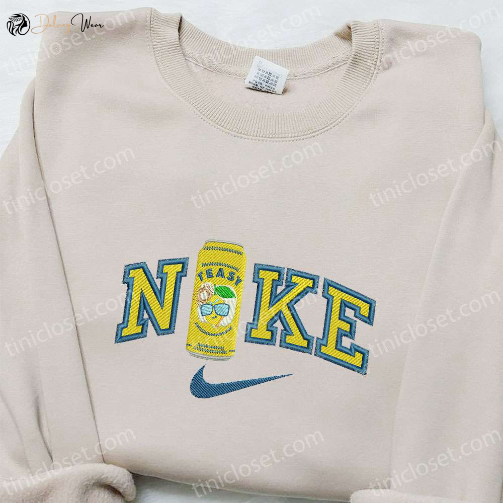 Stylish Teasy x Nike Embroidered Shirt – Custom T-shirt with Favorite Drink Design