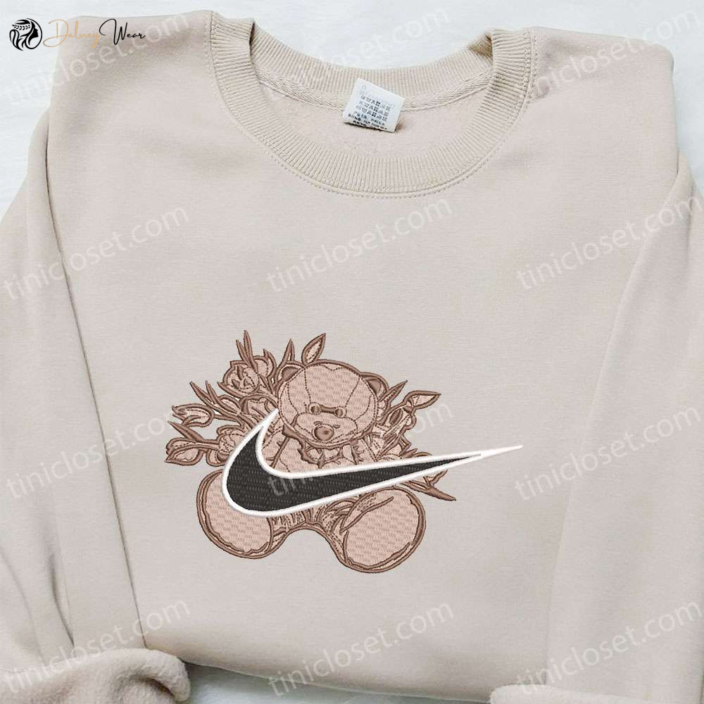 Custom Nike Teddy Bear x Swoosh Embroidered Shirt – Inspired T-shirt