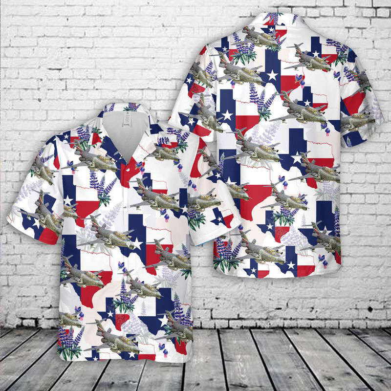 Texas Air National Guard 147th FIG Reconnaissance Wing McDonnell Douglas RF-101J 'Voodoo' Hawaiian Shirt Gift for Men Dad Father Gift for Men Dad Father