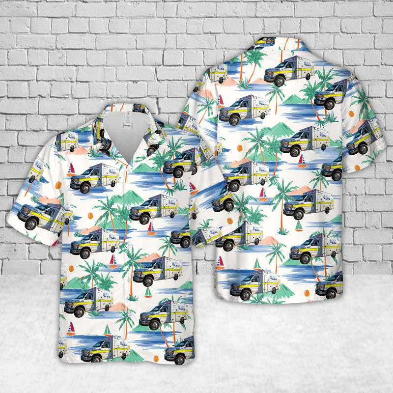 Texas Hidalgo County EMS Hawaiian Shirt Gift for Men Dad Father Gift for Men Dad Father