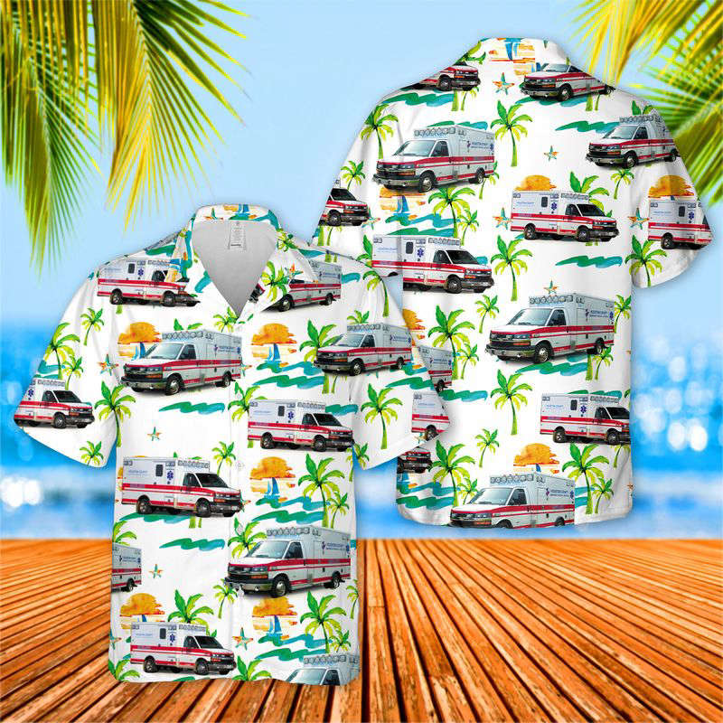 Texas Houston County EMS Hawaiian Shirt Gift for Men Dad Father Gift for Men Dad Father