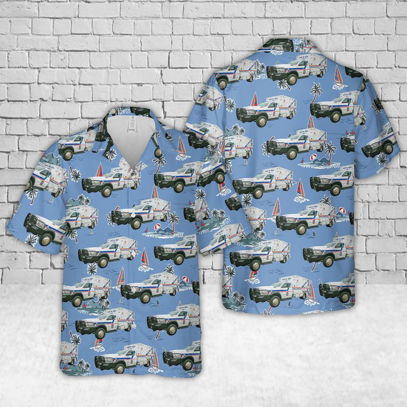 Texas Kendall County EMS Hawaiian Shirt Gift for Men Dad Father Gift for Men Dad Father
