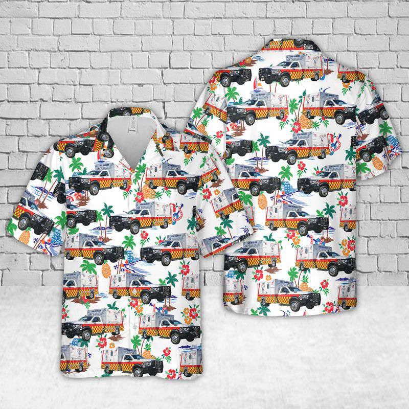 Texas San Marcos Hays County EMS Hawaiian Shirt Gift for Men Dad Father Gift for Men Dad Father