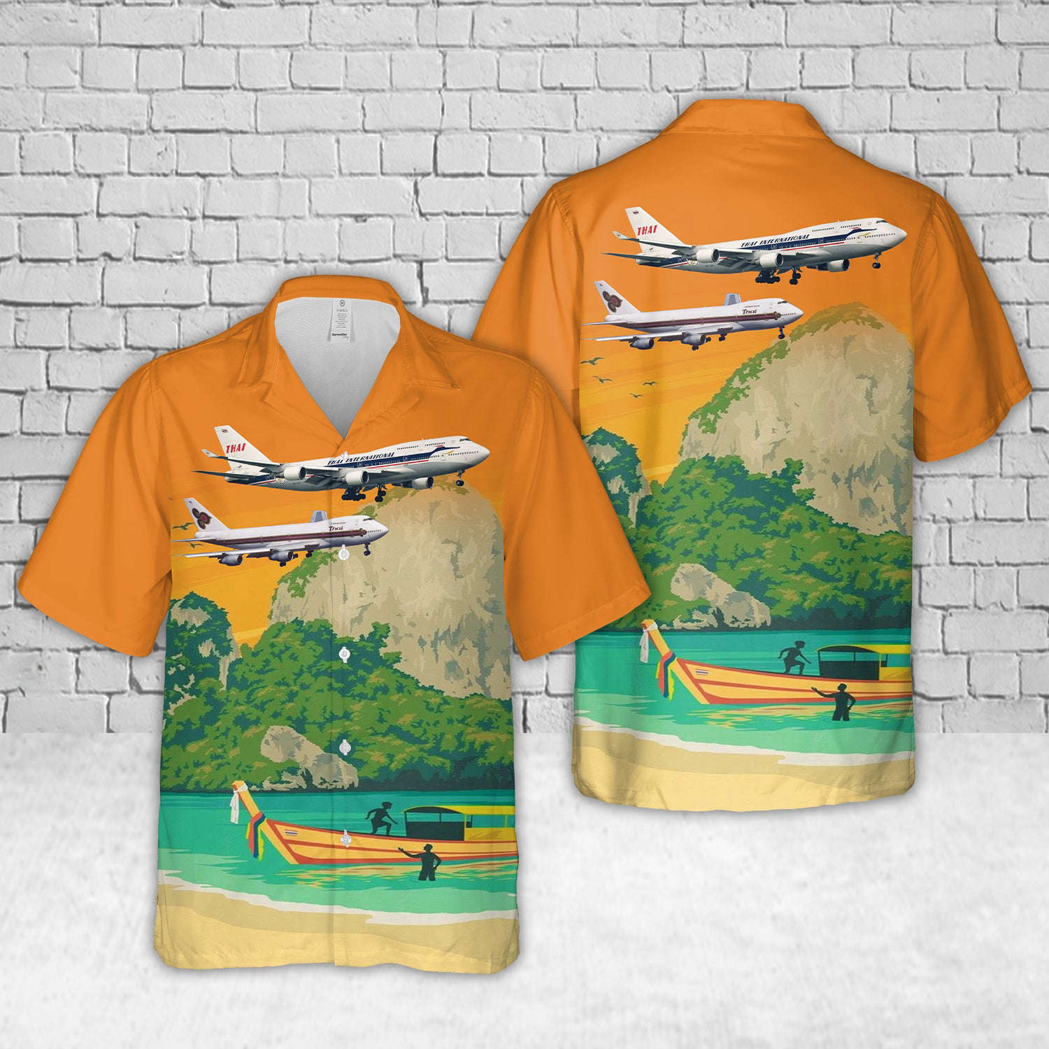 Thai Airways International Boeing 747 Old Livery Hawaiian Shirt Gift for Men Dad Father Gift for Men Dad Father