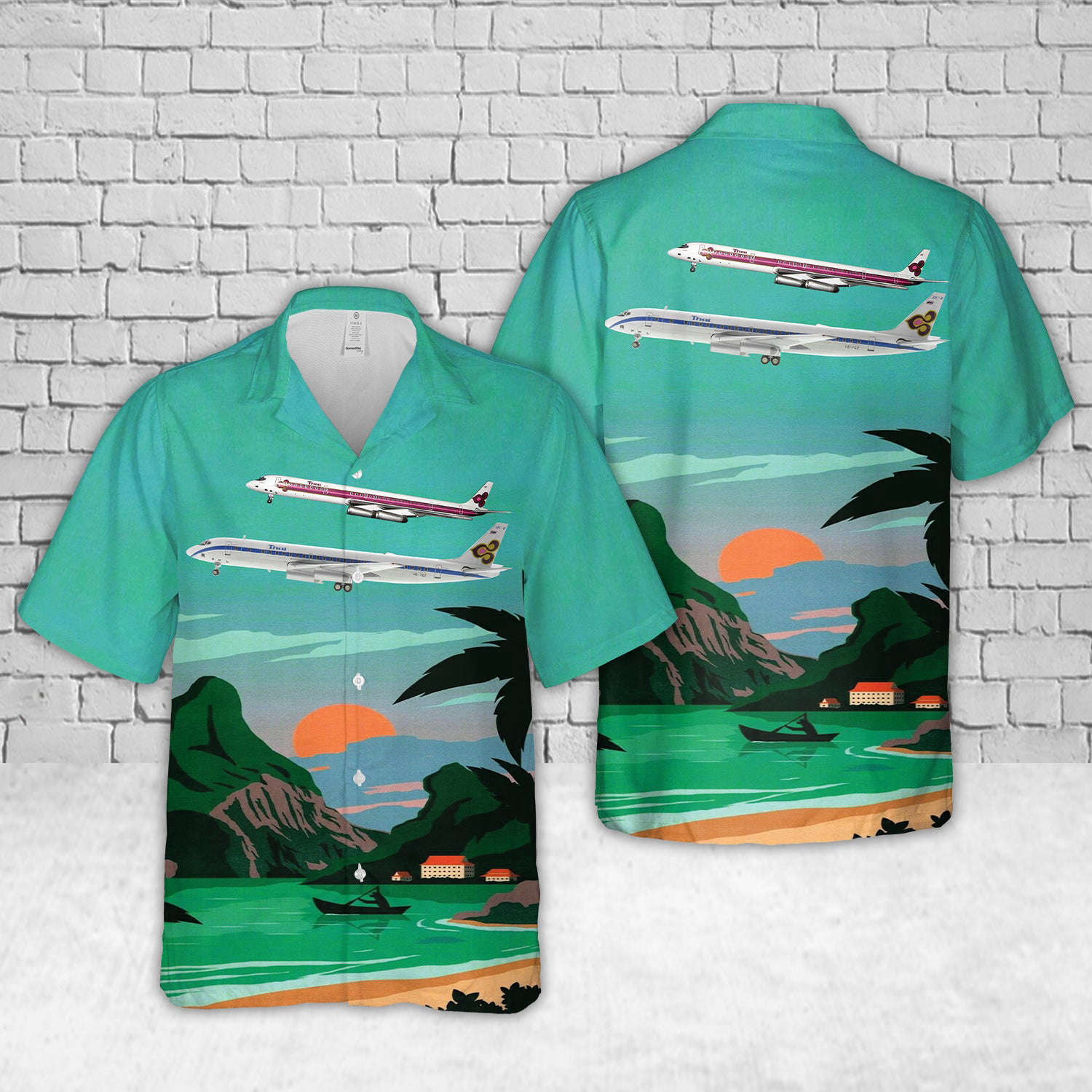 Thai Airways International DC-8 Old Livery Hawaiian Shirt Gift for Men Dad Father Gift for Men Dad Father
