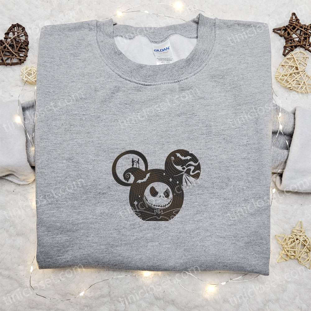 Disney Nightmare Before Christmas Jack Sally Skeleton x Mickey Shirt – Best Halloween Gift for Family