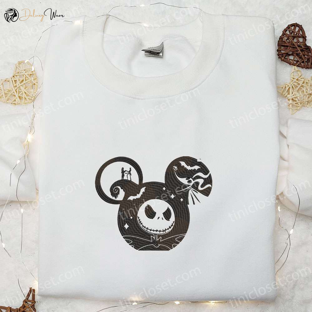 Disney Nightmare Before Christmas Jack Sally Skeleton x Mickey Shirt – Best Halloween Gift for Family