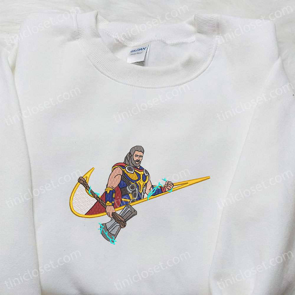 Thor x Swoosh Movie Embroidered Hoodie: Marvel Universe s Best Gift Idea for Family