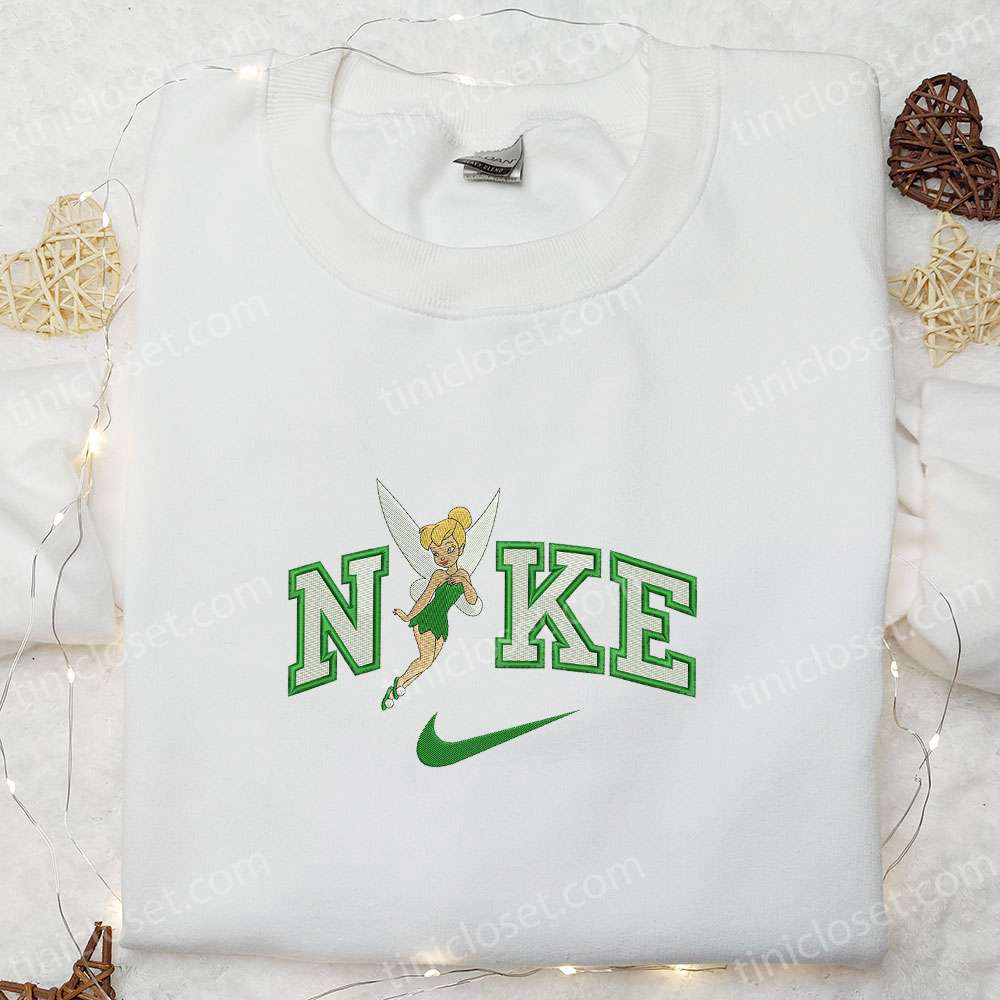 Disney Tinkerbell x Nike Embroidered Sweatshirt: Cartoon Characters Shirt Best Family Gift Ideas