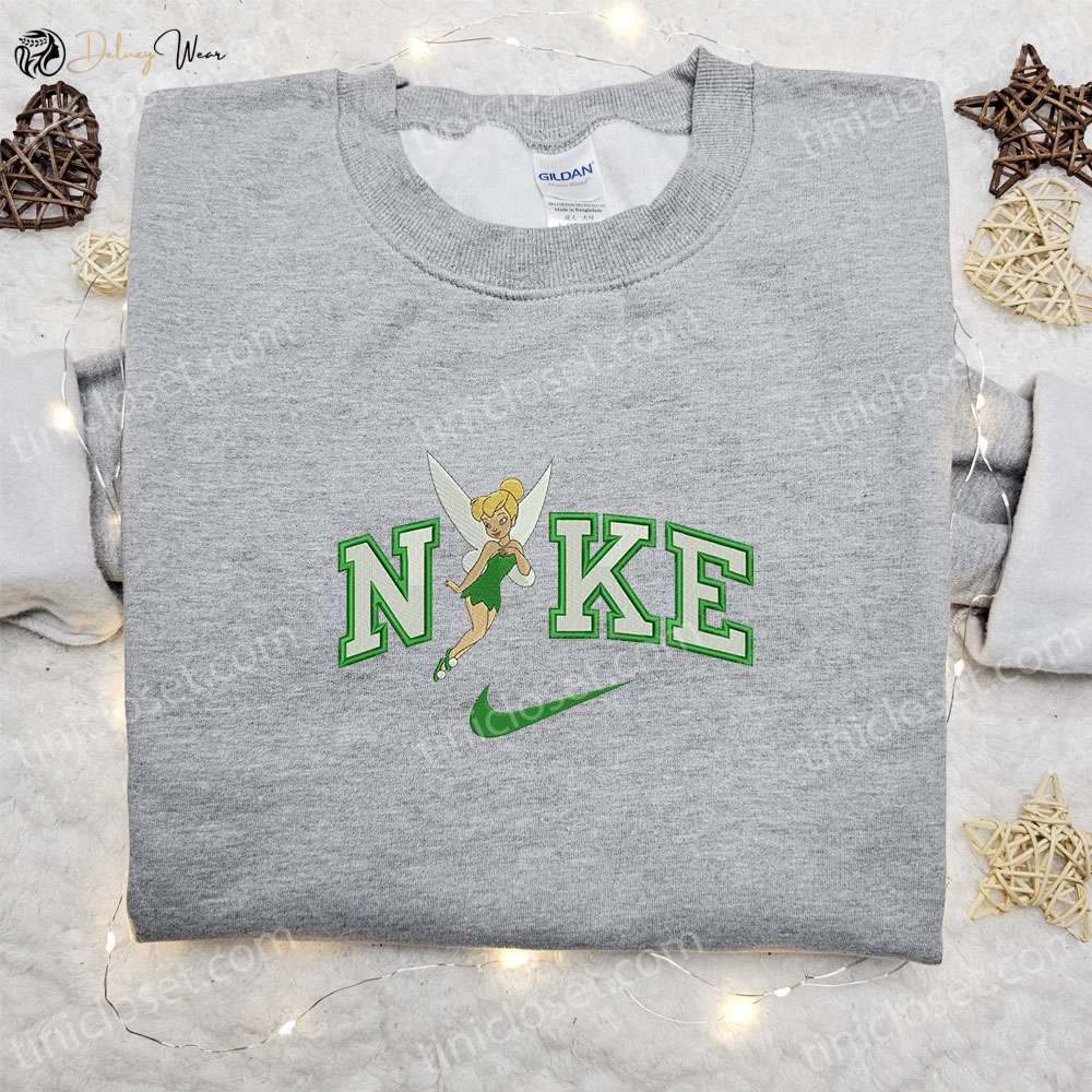 Disney Tinkerbell x Nike Embroidered Sweatshirt: Cartoon Characters Shirt Best Family Gift Ideas