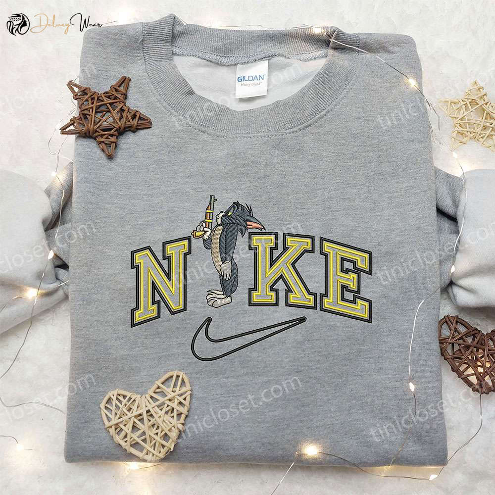 Tom x Nike Hoodie & Tom and Jerry Shirt: Embroidered Nike Inspired Apparel