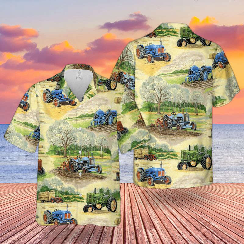 Tractor Hawaiian Shirt Gift for Men Dad Father Gift for Men Dad Father