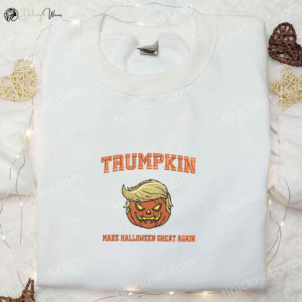 Trumpkin Make Halloween Great Again Embroidered Shirt – Funny & Cool Halloween Attire