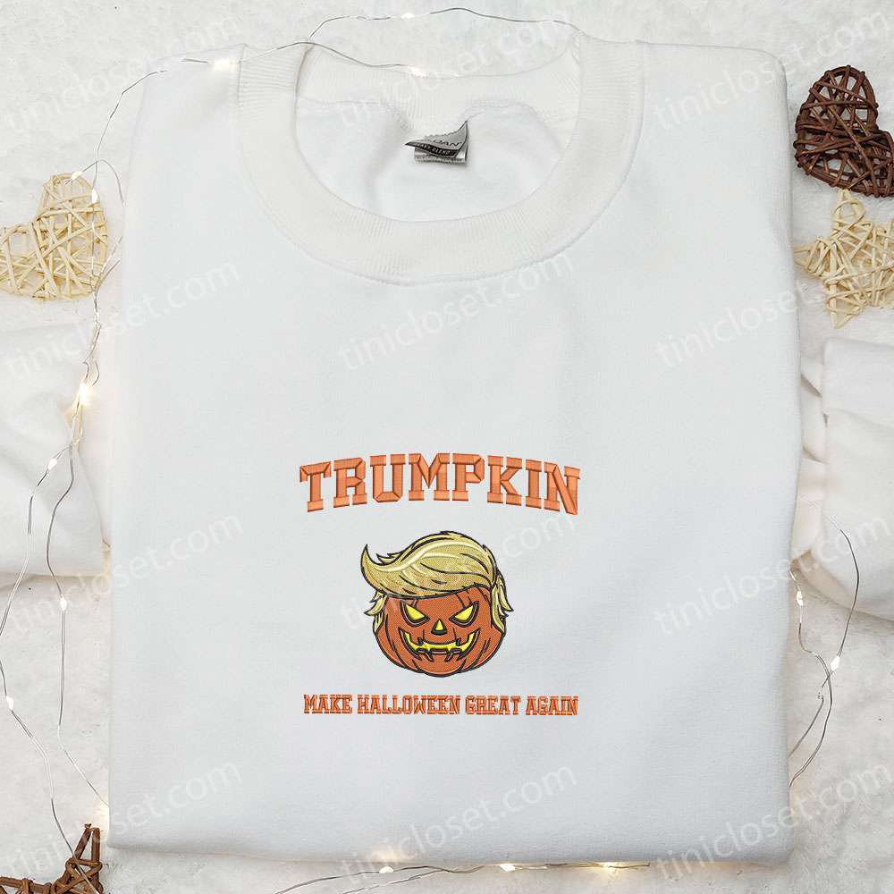 Trumpkin Make Halloween Great Again Embroidered Shirt – Funny & Cool Halloween Attire