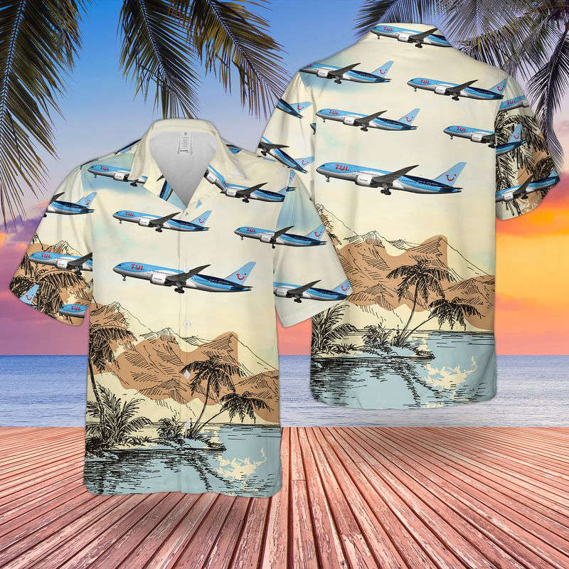 TUI fly Belgium Boeing 787-8 Dreamliner Hawaiian Shirt Gift for Men Dad Father Gift for Men Dad Father