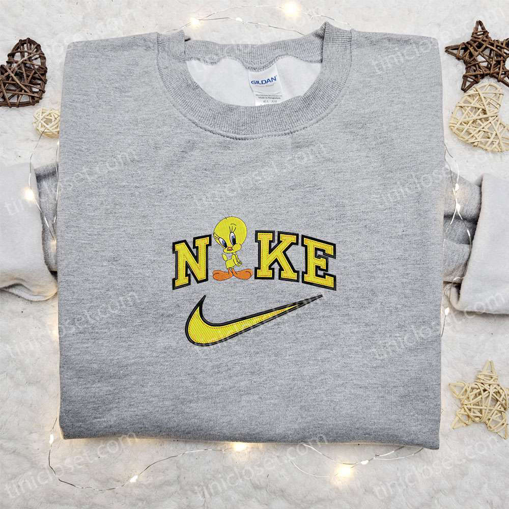 Tweety x Nike Cartoon Embroidered Sweatshirt & Disney Characters Shirt: Top Family Gift Ideas
