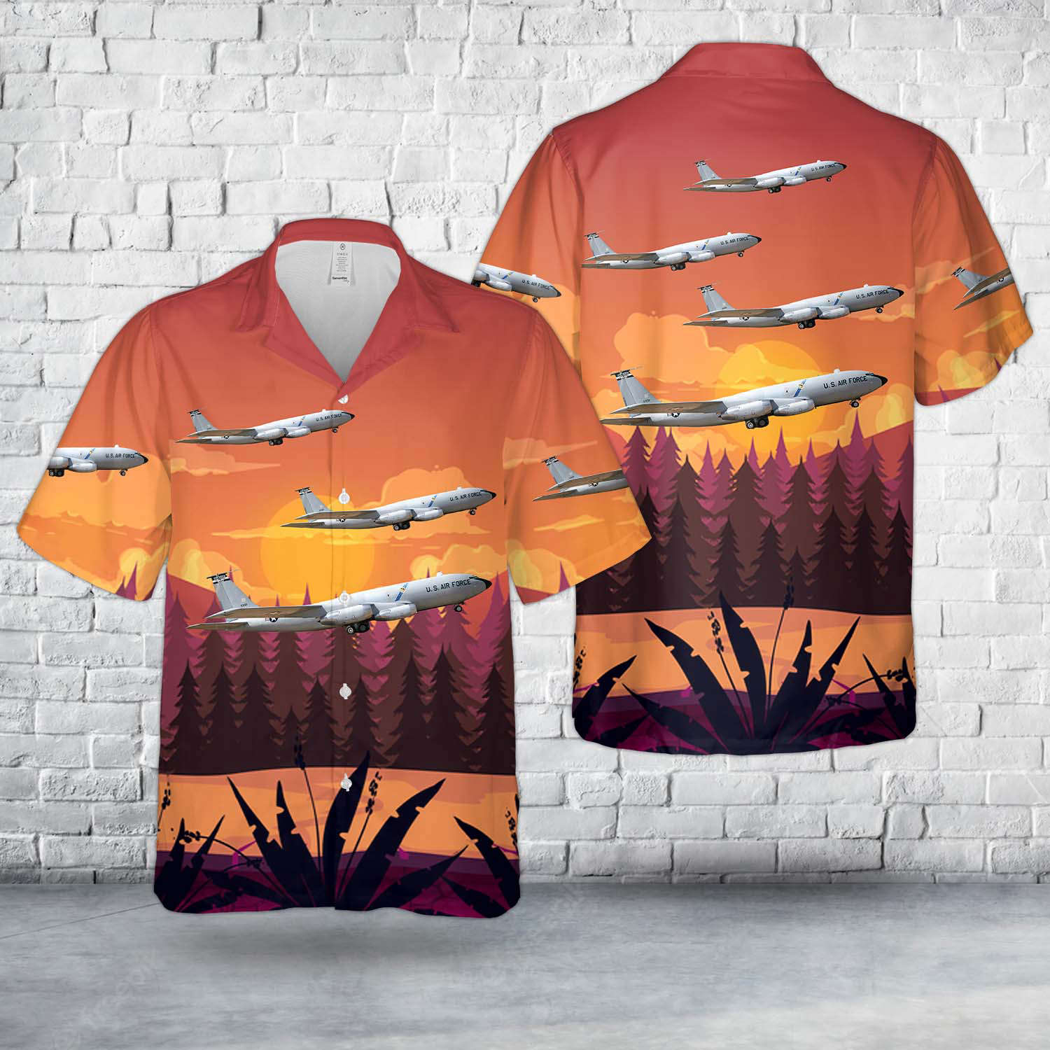 U.S. Air Force Boeing KC-135A Stratotanker 717-100A Hawaiian Shirt Gift for Men Dad Father Gift for Men Dad Father