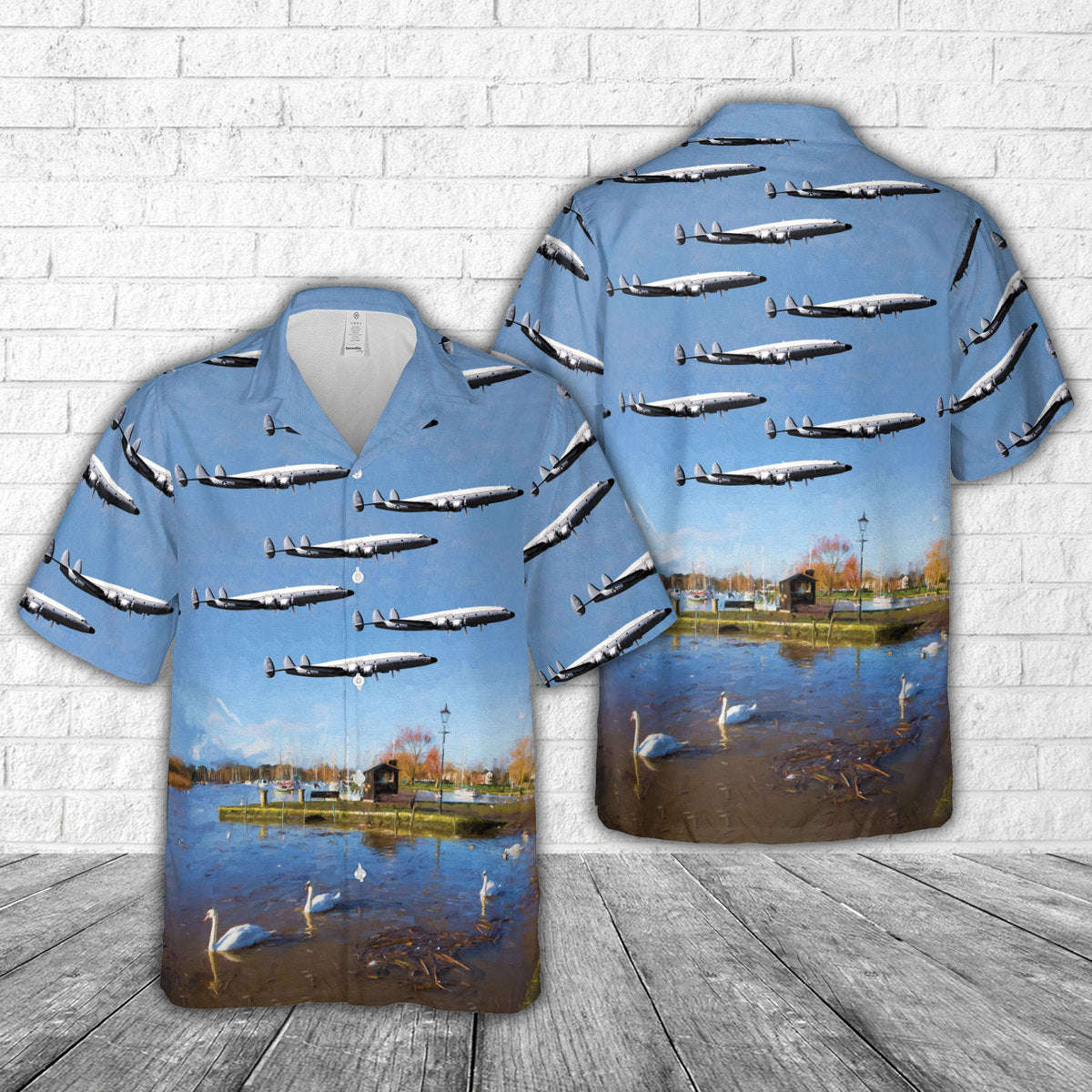 U.S. Air Force Lockheed C-121G-LO Constellation 54-4062 City of Jackson Hole, 187th Air Transport Squadron, 153rd Air Transport Group, Wyoming Air National Guard Hawaiian Shirt Gift for Men Dad Father Gift for Men Dad Father