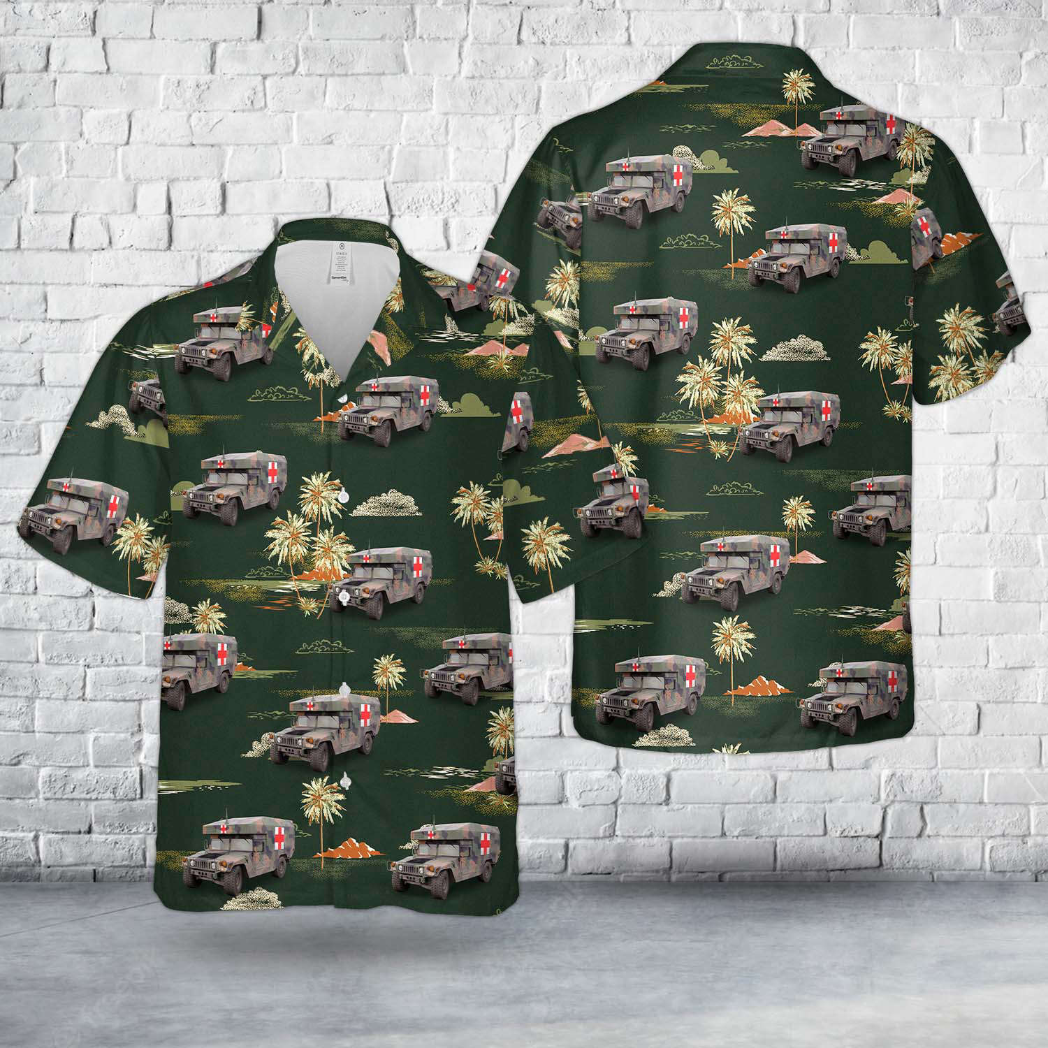 U.S.Army HMMWV M997A1 Maxi Ambulance Hawaiian Shirt Gift for Men Dad Father Gift for Men Dad Father