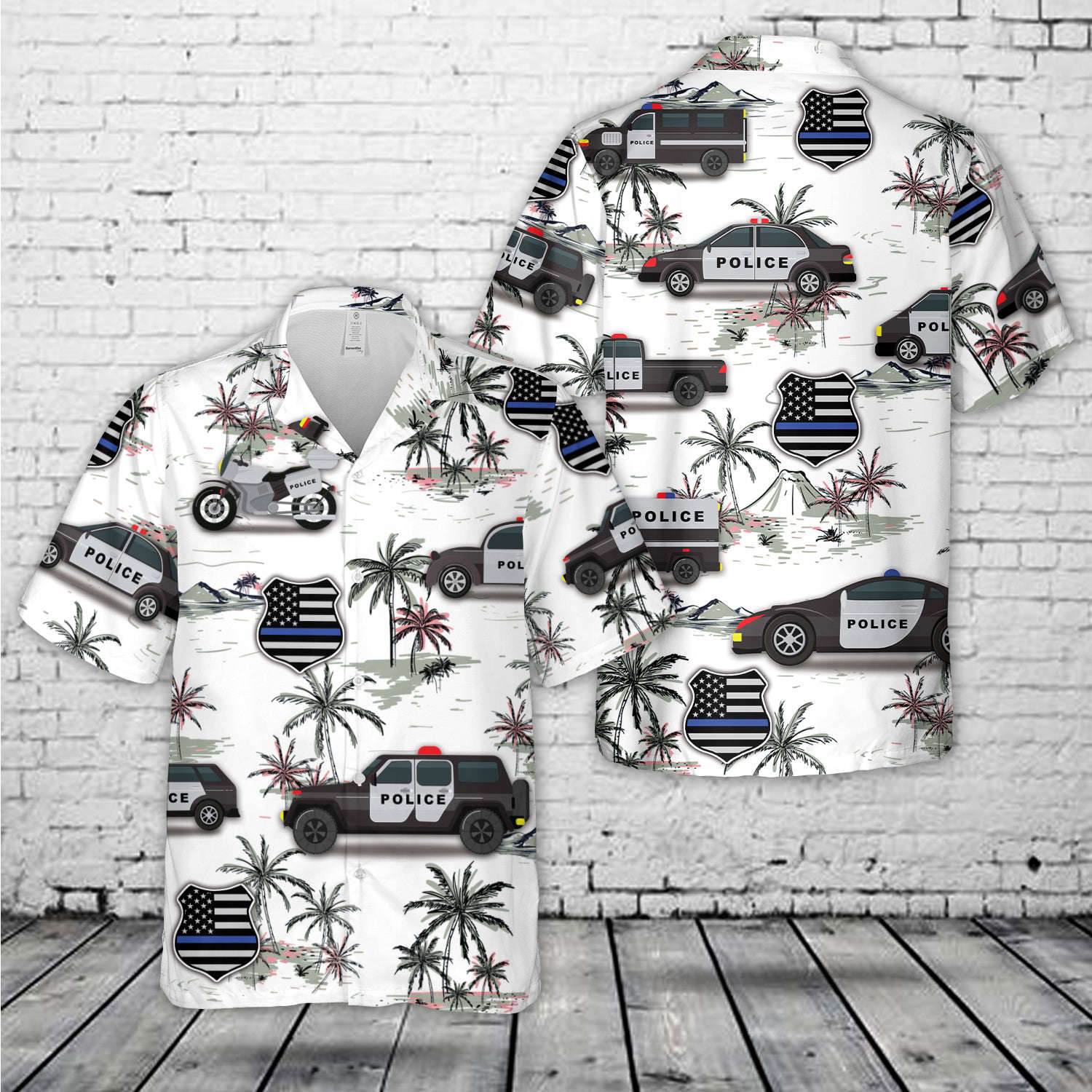 U.S Police Car Hawaiian Shirt Gift for Men Dad Father Gift for Men Dad Father