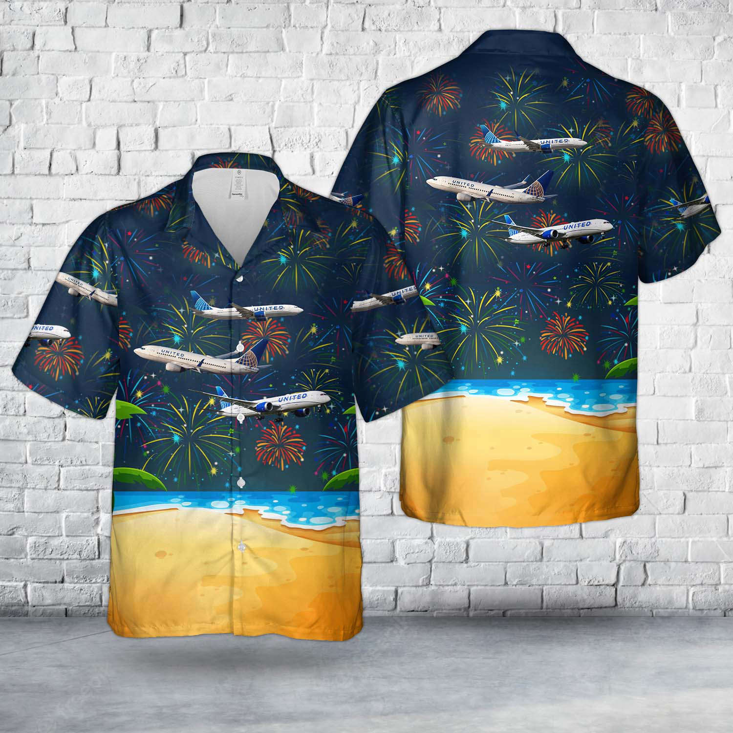 United Airlines Fleet 4th Of July Hawaiian Shirt Gift for Men Dad Father Gift for Men Dad Father