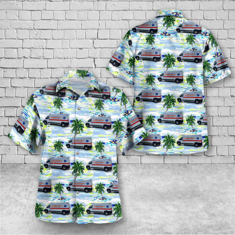 Upper Sandusky, Ohio, Wyandot County EMS Hawaiian Shirt Gift for Men Dad Father Gift for Men Dad Father