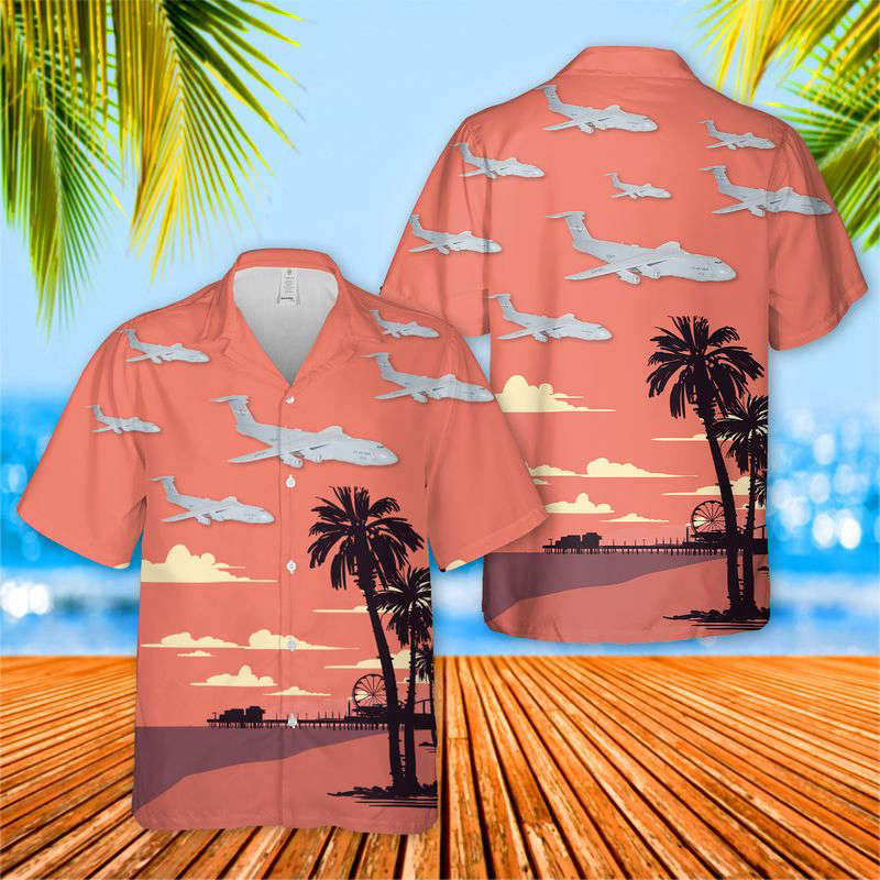US Air Force 22nd Airlift Squadron Lockheed C-5M Super Galaxy Hawaiian Shirt Gift for Men Dad Father Gift for Men Dad Father